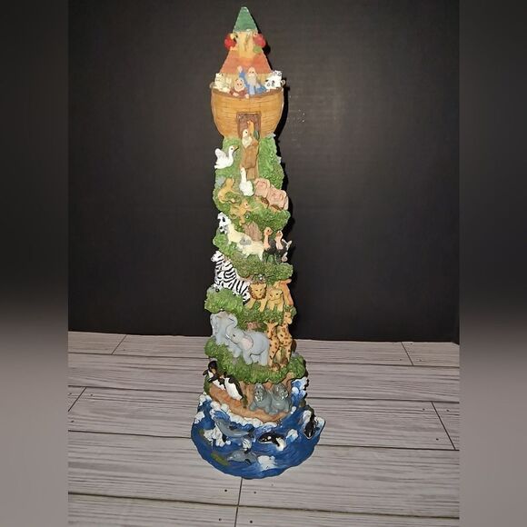 Noah's Ark Tree Statue Figurine Holiday Home Decor Lights Up & Plays Music 1996 - Picture 3 of 13